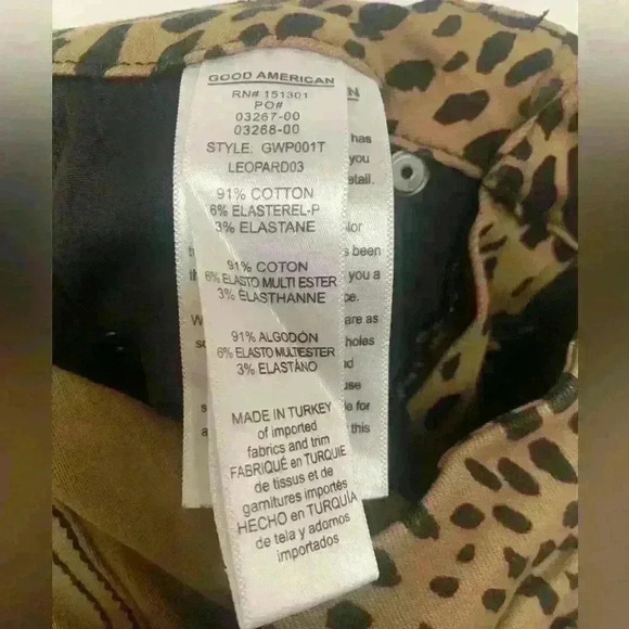 Good American Good Waist High Rise Skinny Leopard Jeans. Size 25 - Picture 3 of 9